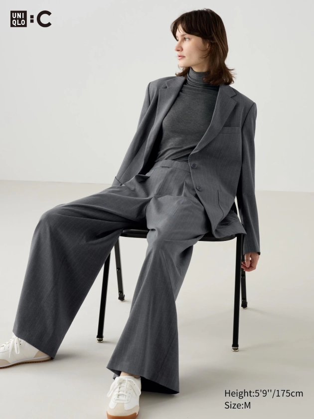 Women's Pleated Wide Trousers | UNIQLO PL