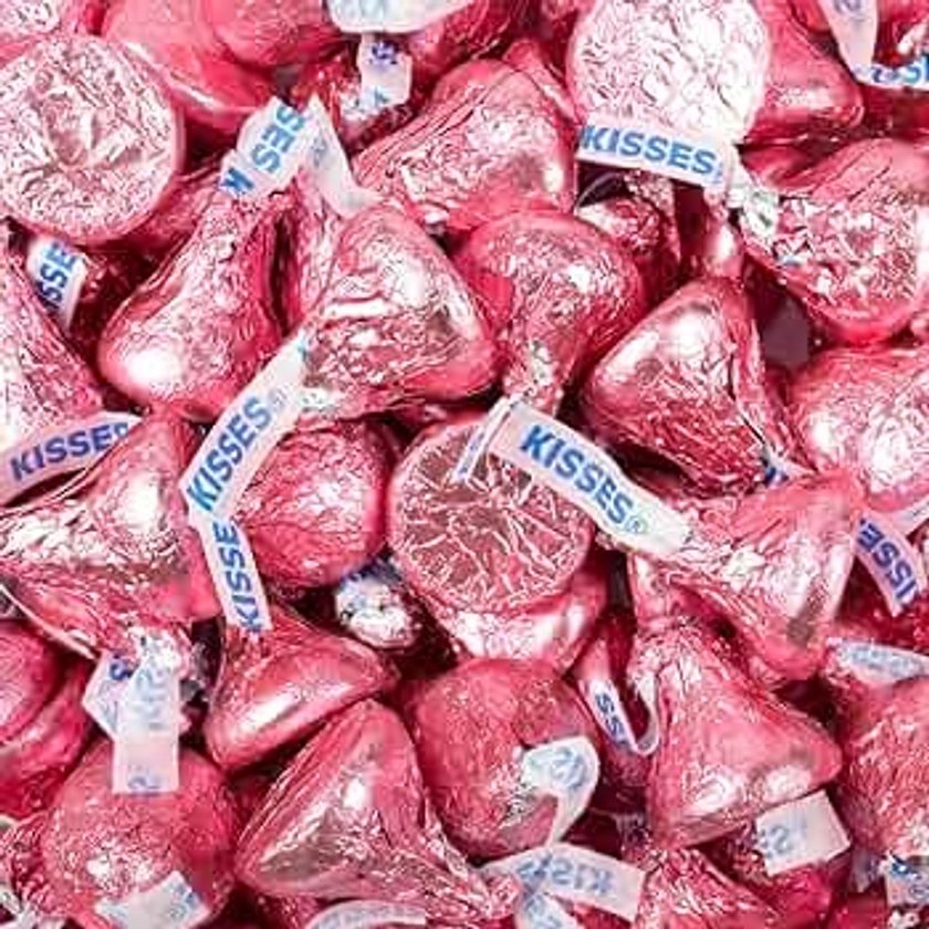 90ct Pink Candy Kisses Milk Chocolate (approximately 90 Pcs)