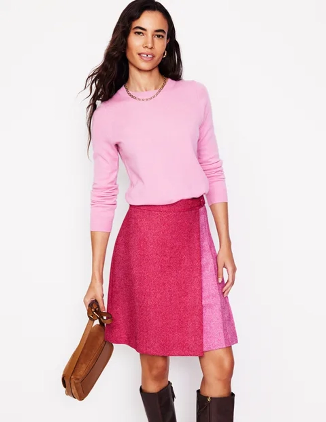 Helen Buckled Kilt - Pink Herringbone | Boden EU