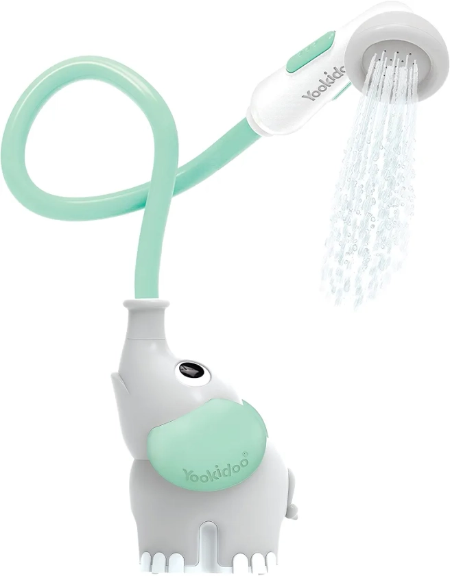 Yookidoo Elephant Baby Bath Shower Head A Water Pump & Trunk Spout for Tub & Sink - for Newborns, Infants & Toddlers (Turquoise) : Amazon.co.uk: Toys & Games