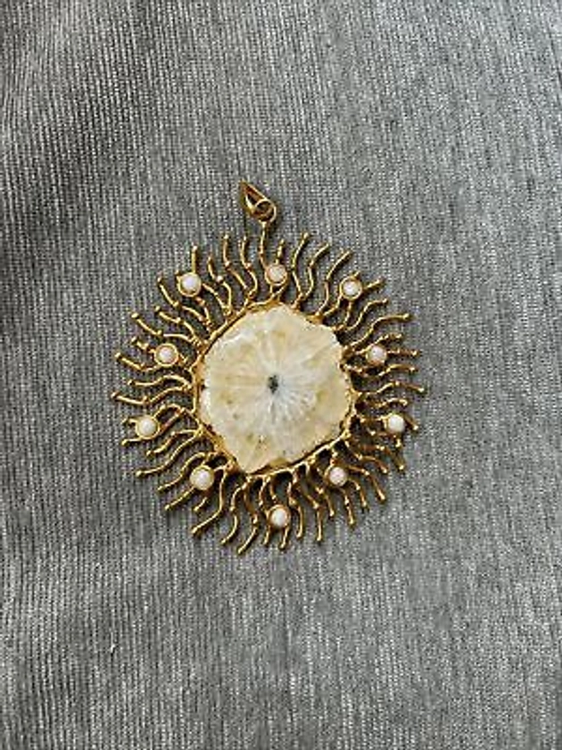 Sylvia Toledano X-SOLAR GOLDTONE & CRYSTAL SUNBURST PENDANT