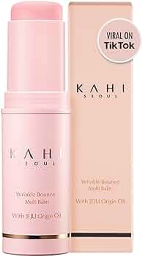 KAHI Wrinkle Bounce Multi Balm Facial Moisturizer | All-in-One Hydrating Lip Balm Eye Cream Neck Cream Make Up Base & Face Mist Moisture Balm Stick | Daily Face Moisturizer Stick (0.32 fl oz)