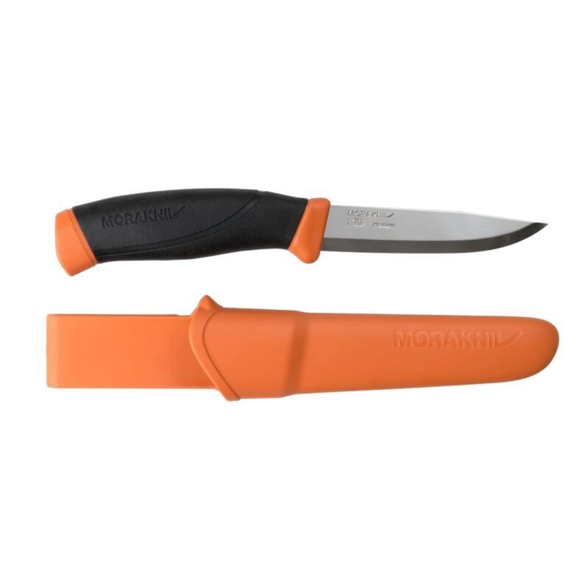 Morakniv Companion Fixed Blade Knife, Rubber Handle - Burnt Orange