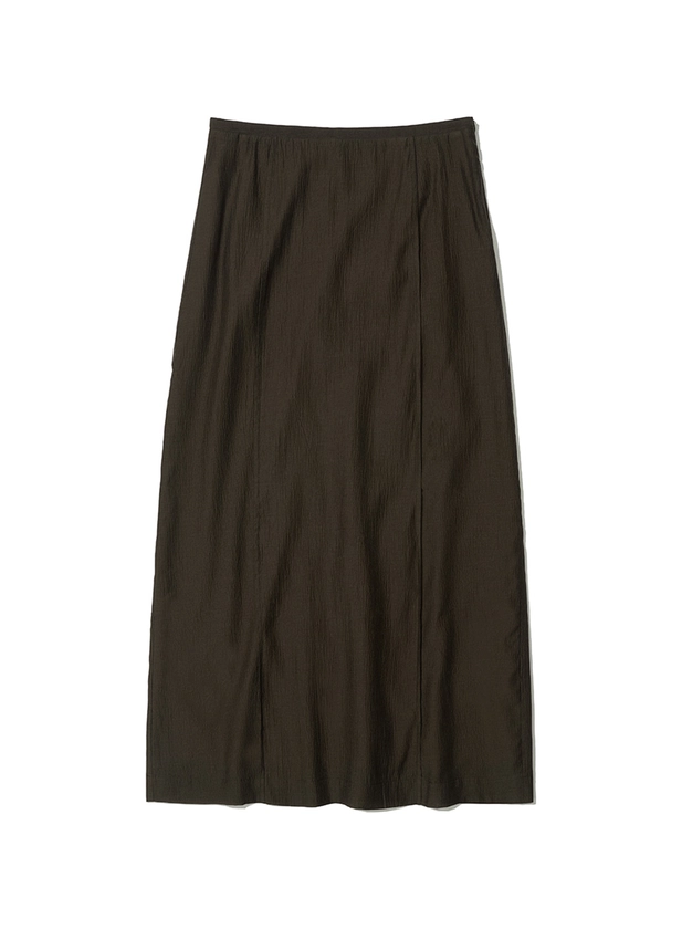 [WOMEN] SHEER LAYERED MAXI SKIRT_BROWN