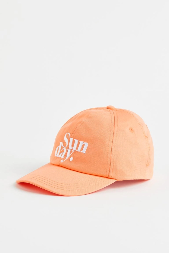 Cotton twill cap - Orange/Sunday - Ladies | H&M GB