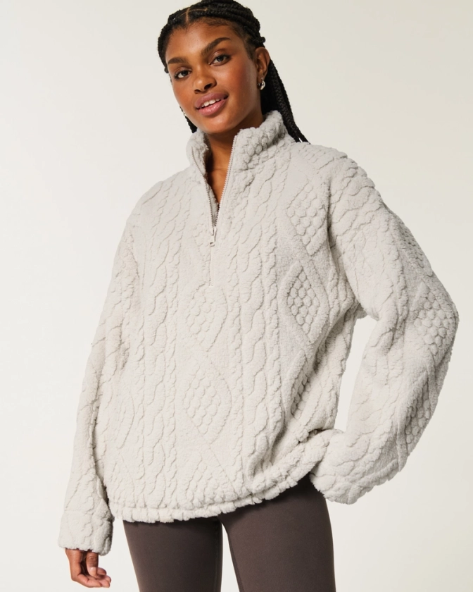 Women's Gilly Hicks Oversized Cozy Quarter-Zip Top | Women's Tops | HollisterCo.com