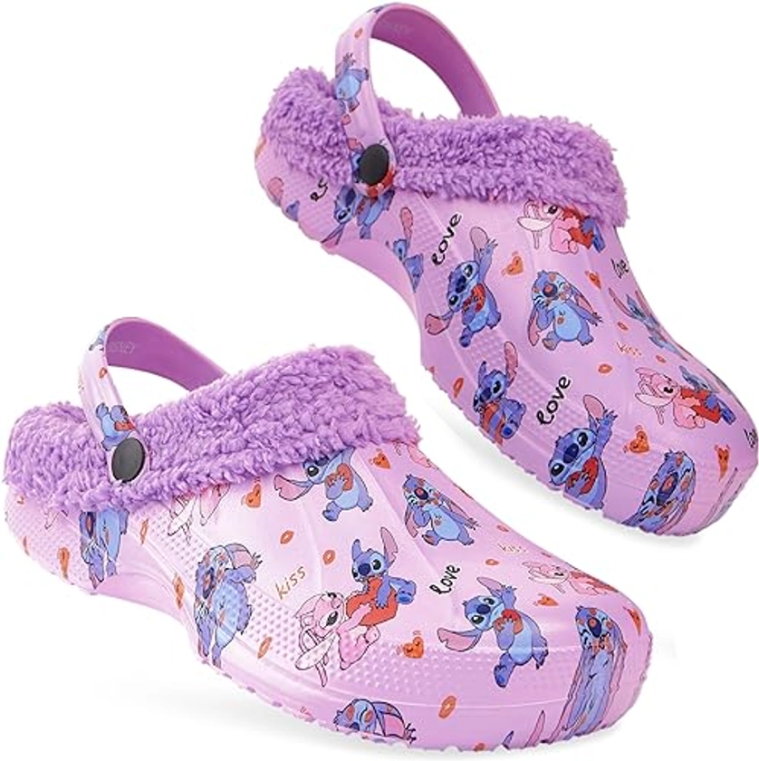 Disney Stitch Clogs for Women Teenagers, Fleece Lined - Stitch Gifts