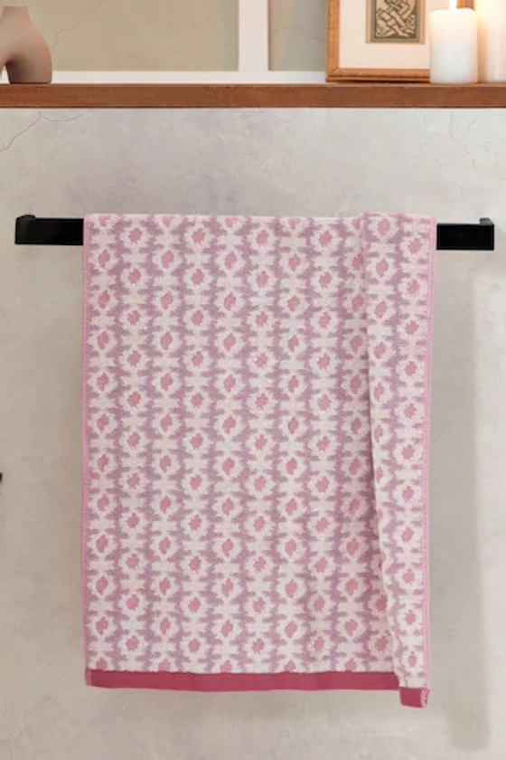 Buy Pink Ikat Geo Towel 100% Cotton from the Next UK online shop