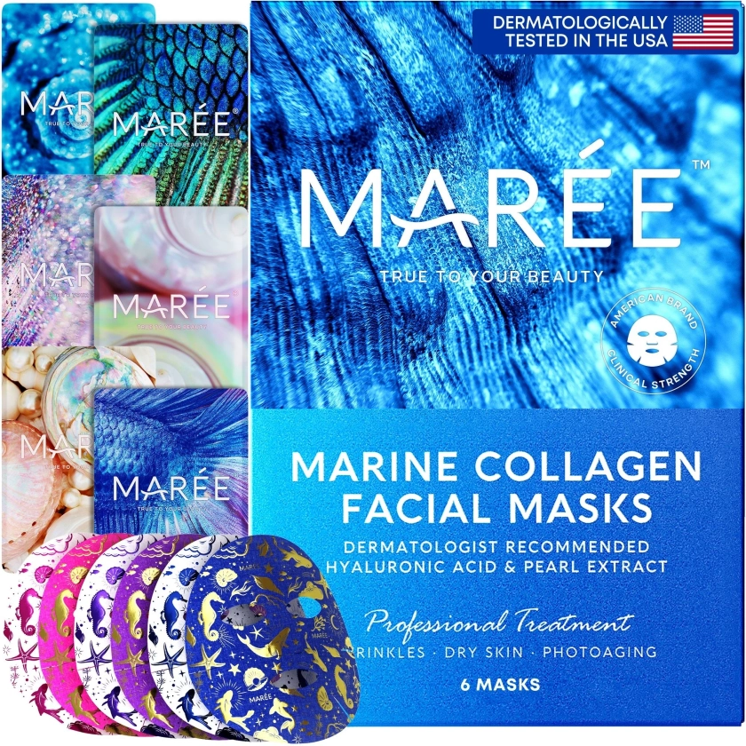 MARÉE Facial Masks with Marine Collagen & Hyaluronic Acid