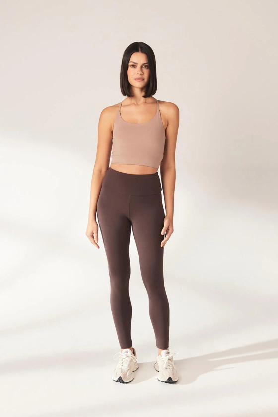 Espresso Brown Lightweight High Waisted Leggings - LOVALL