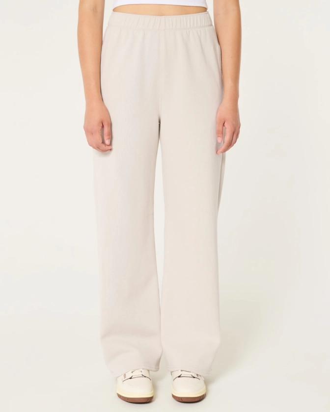 Women's Feel Good Fleece Wide-Leg Pants | Women's New Arrivals | HollisterCo.com