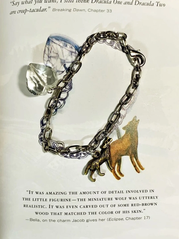 Bracelet Bella coeur en cristal avec pendentif loup cadeau de remise des diplômes au crépuscule - Etsy France