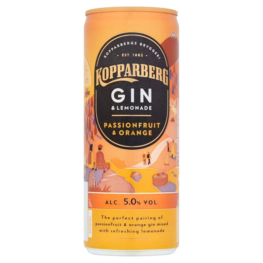 Kopparberg Passionfruit & Orange Gin & Lemonade 12 x 250ml