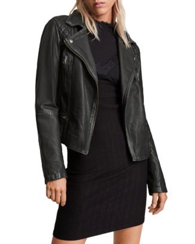 ALLSAINTS Cargo Quilted Leather Biker Jacket | Bloomingdale's Women 