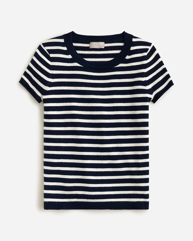 Cashmere relaxed T-shirt in stripe