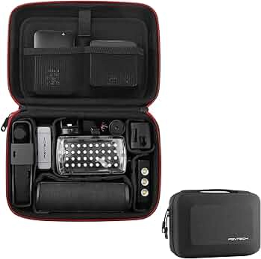 PGYTECH Funda de Transporte de cámara, Caja de Almacenamiento Bolso de Mano para dji OSMO Action/Pocket, para Gopro Hero 13/12/11, Insta360 X4 Bolsa de batería FPV,Osmo Mobile3, Xiaoyi Acción Cámaras