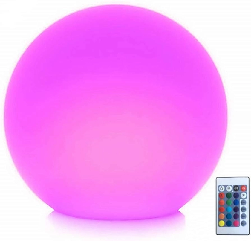 Borelor LED Ball Light, 8-Inch Rechargeable & Remote Control Globe Lights 16 RGB Colors Changing Indoor/Outdoor Night Light for Home/Party/Lawn/Desk Decoration