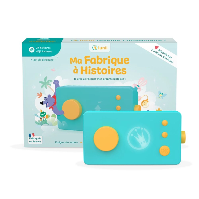 Conteuse d’histoires Lunii Ma Fabrique à Histoires avec livre audio de 24 histoires interactives inclus Vert et Jaune