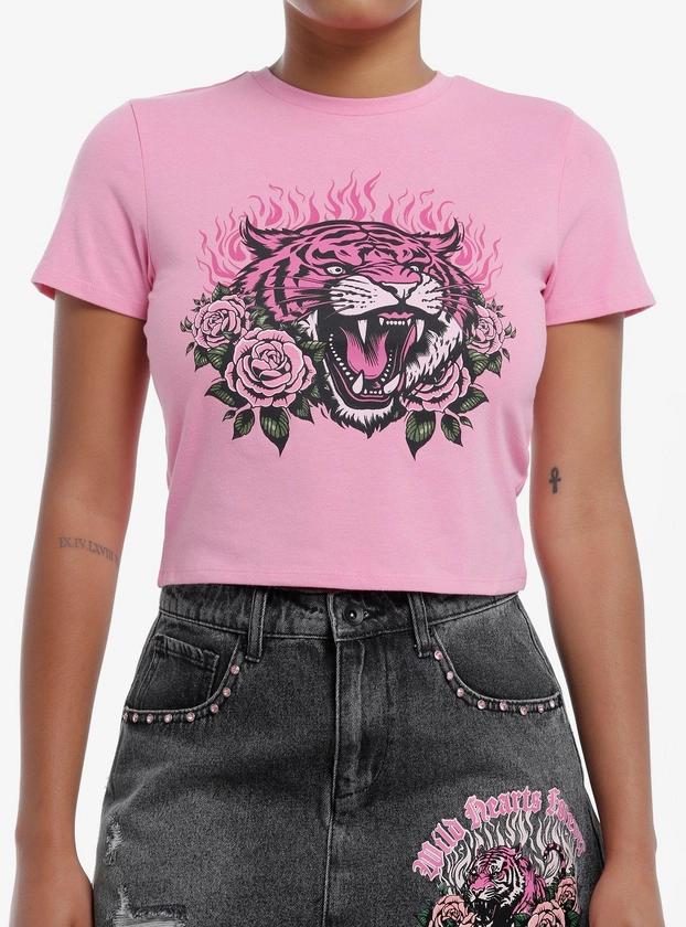 Sweet Society Roaring Tiger Pink Girls Baby T-Shirt