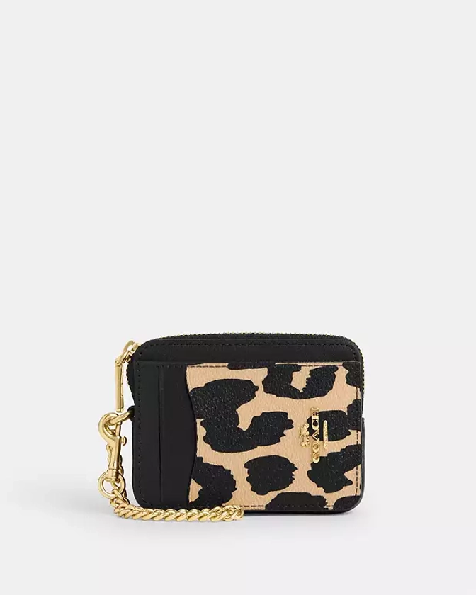 COACH® Outlet | Zip Card Case With Leopard Print