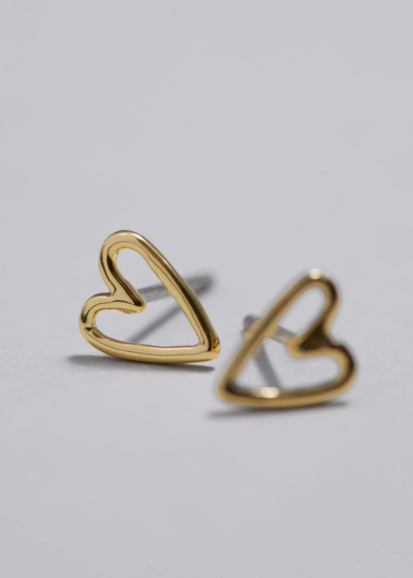 Heart Stud Earrings - Gold - & Other Stories GB
