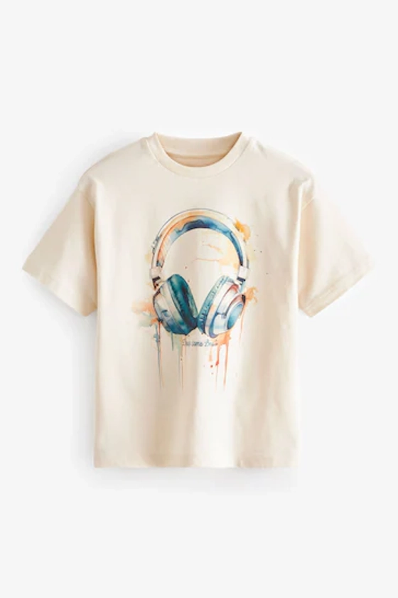 Stone Short Sleeve Graphic 100% Cotton T-Shirt (3-16yrs)