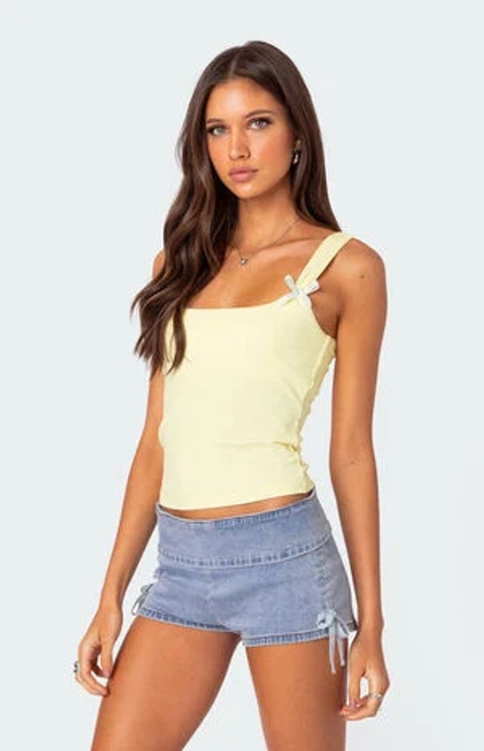 Edikted Lola Ribbed Tank Top | PacSun