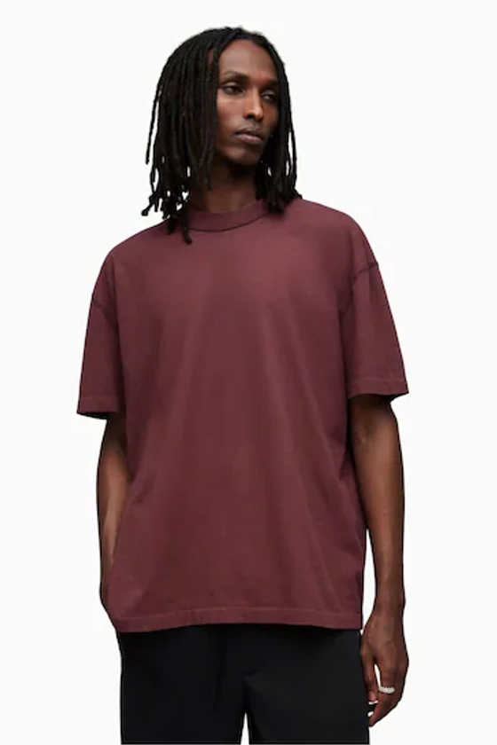 Buy AllSaints Red Isac Short Sleeve Crew T-Shirt from the Next UK online shop