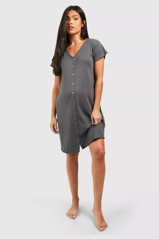 Maternity Ribbed Button Down Nightie