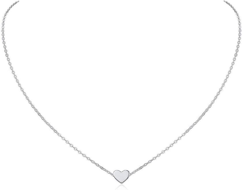 Amazon.com: 925 Sterling Silver Necklace for Women Tiny Small Heart Necklace Endlessness Love Dainty Necklace, 16" - Mothers Day Necklace : Clothing, Shoes & Jewelry