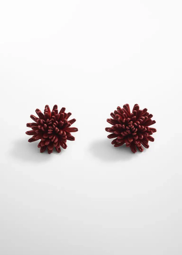 Boucles d'oreilles fleurs raphia - Femme | Mango France