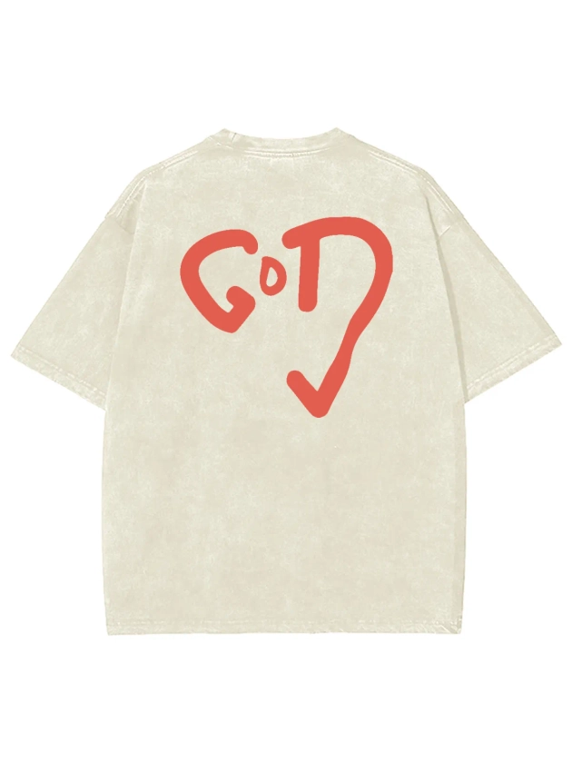 God Heart Unisex Washed T-Shirt