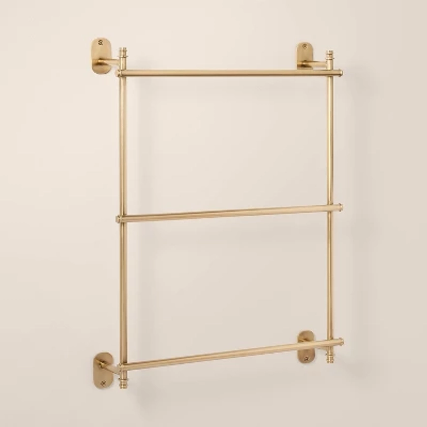 Wall-Mounted Brass Ladder Towel Rack Antique Finish - Hearth & Hand™ with Magnolia