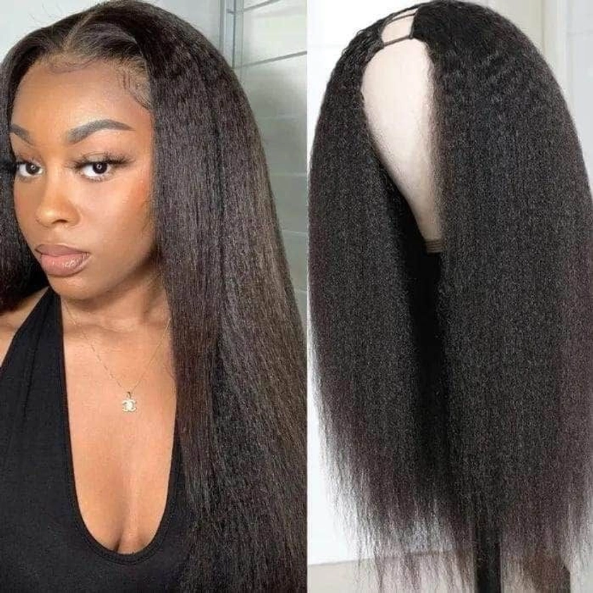 Kinky Straight U Part Human Hair Glueless wigs | ISEE HAIR