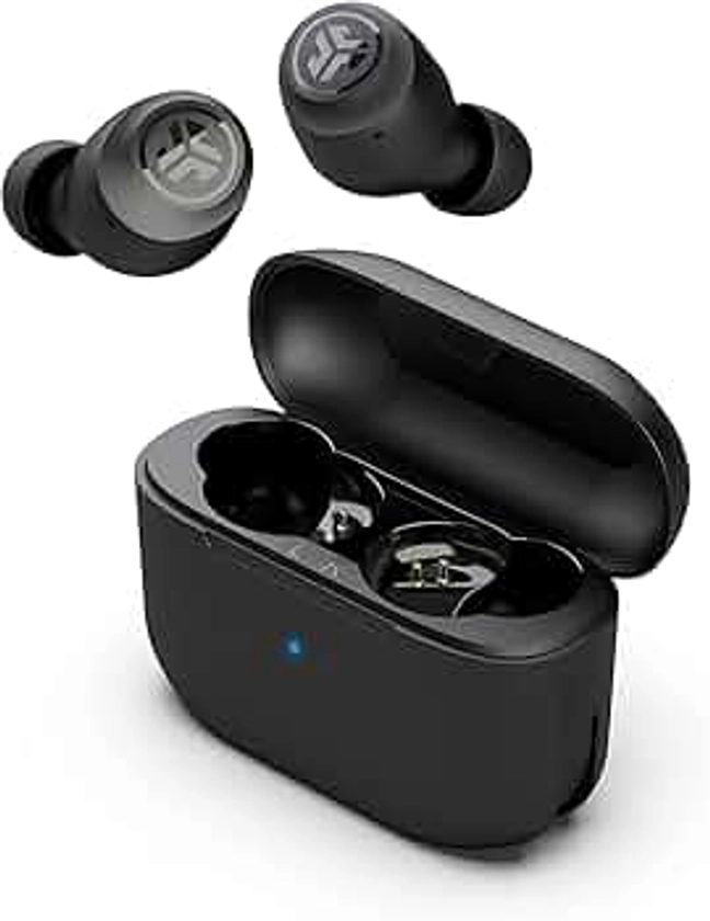 JLab Go Air Pop True Wireless Earbuds, In Ear Headphones, Bluetooth Earphones, Ear Buds with 32H Playtime, Bluetooth Earbuds with Microphone, USB Charging Case, Dual Connect, EQ3 Sound, Black