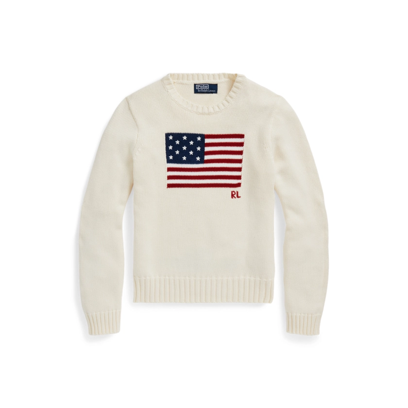 Flag Cotton Crewneck Sweater | Ralph Lauren