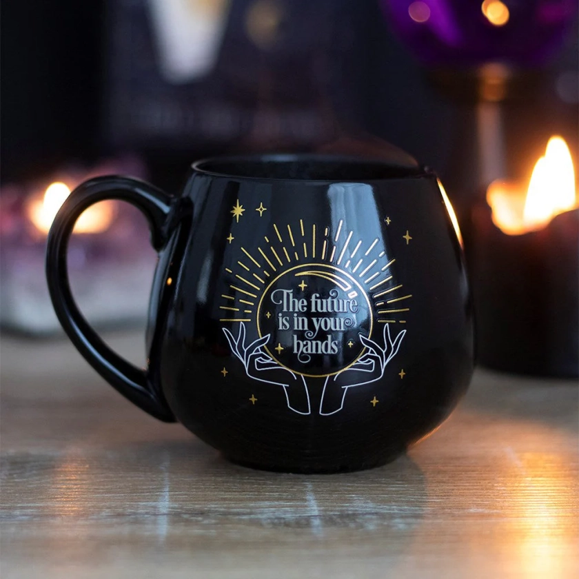 16 oz Ceramic Color Changing Mug - Fortune Teller Black