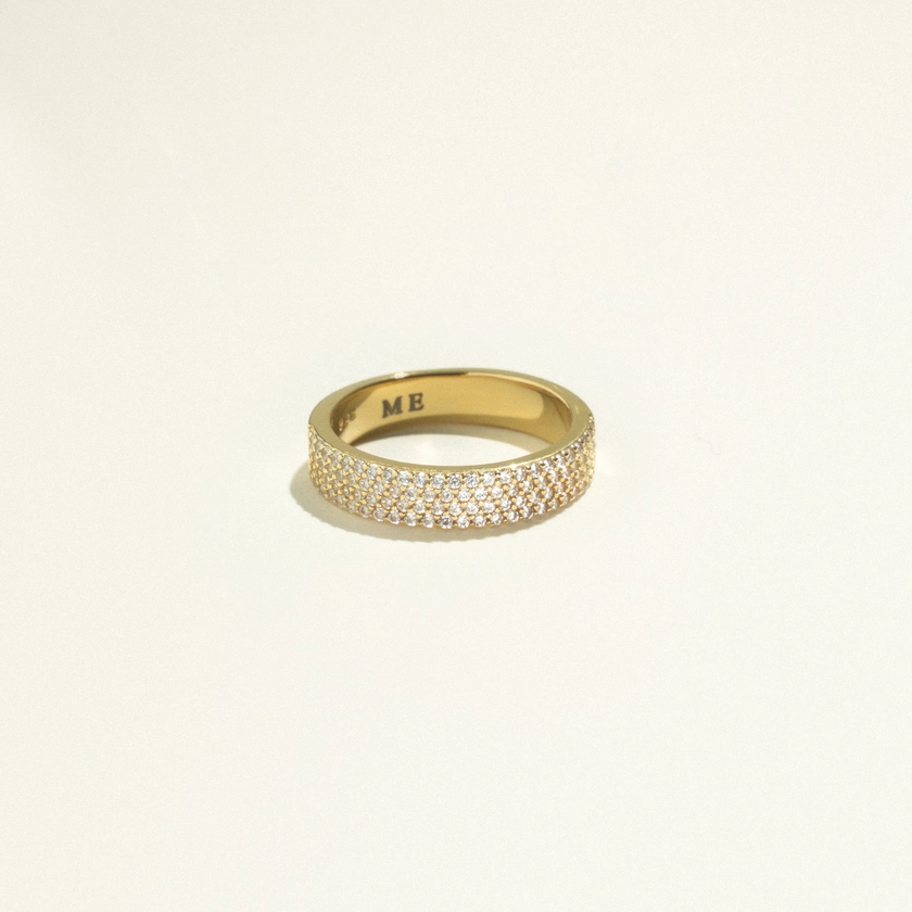24Kt Gold Plated Shiny Ring with White Zirconias