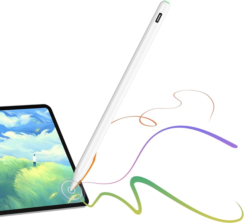 Stylet pour iPad (2018-2024) Apple Pencil avec rejet de la Paume et sensibilité à l’Inclinaison Stylet Pencil pour iPad 10/9/8/7/6e génération, iPad Mini 6/5e génération, iPad Air 6/5/4/3e EFaithLife