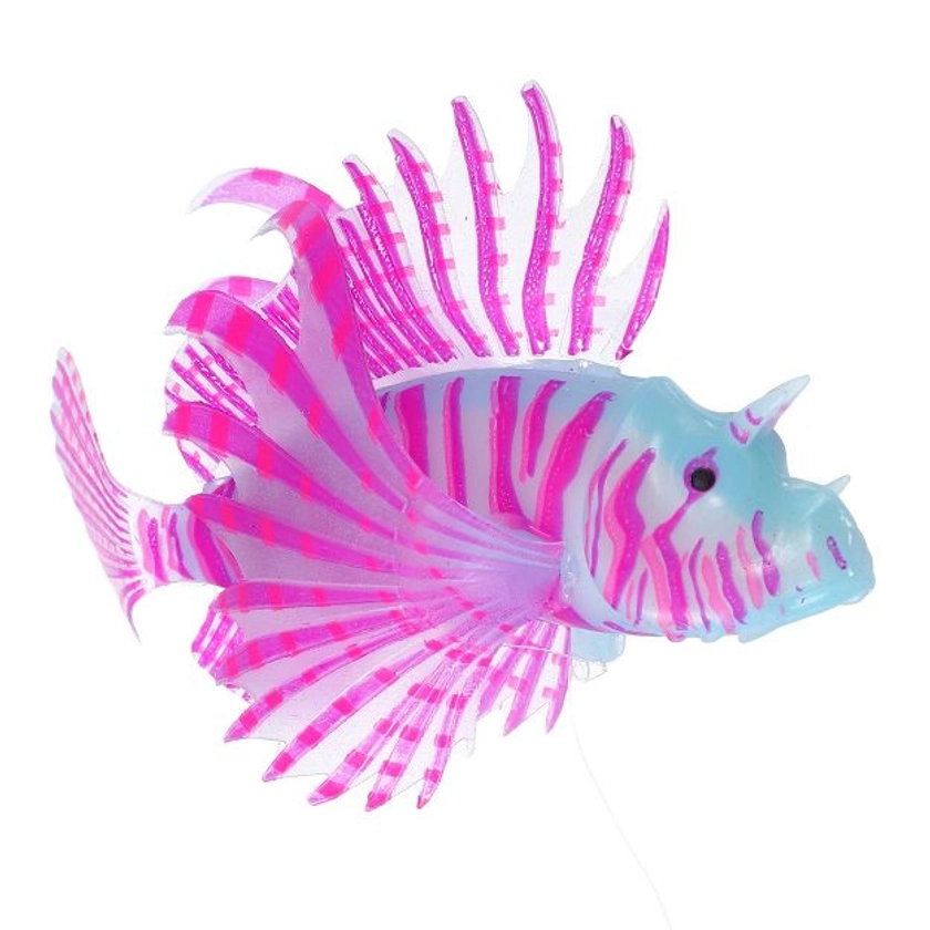 Unique Bargains Aquarium Artificial Lion Fish Glowing Ornament Simulation with Suction Cup 1 Pc