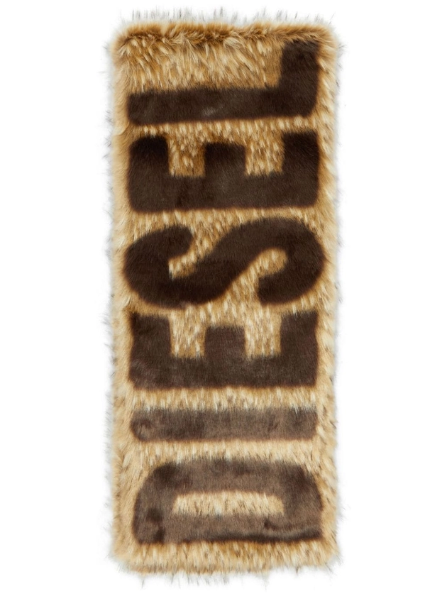 S-Aber logo faux-fur scarf