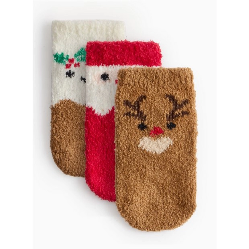 Buy Novelty Christmas Print Cosy Socks 3 Pack 12-24 months | Socks and tights | Tu