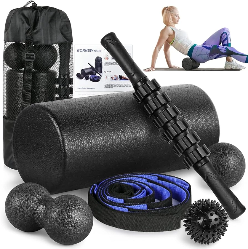 Amazon.com: Foam Roller Set - High Density Back Roller, Muscle Roller Stick,2 Foot Fasciitis Ball, Stretching Strap, Peanut Massage Ball for Whole Body Physical Therapy & Exercise, Back Pain, Leg, Deep Tissue : RENRANRING: Sports & Outdoors