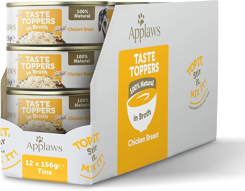 Applaws 100% Natural Wet Dog Food Tins, Chicken Breast with Rice in Broth, 156g (Pack of 12) : Amazon.co.uk: Pet Supplies