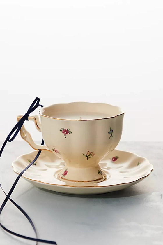 Teacup Candle With Saucer