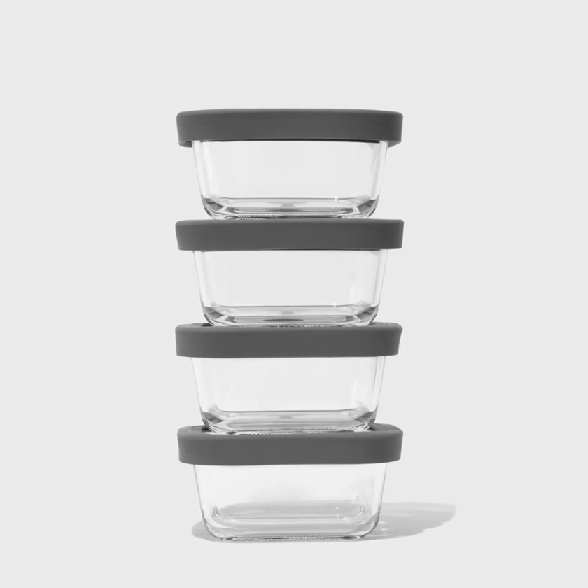 Square Glass Food Storage Containers (Set of 4)