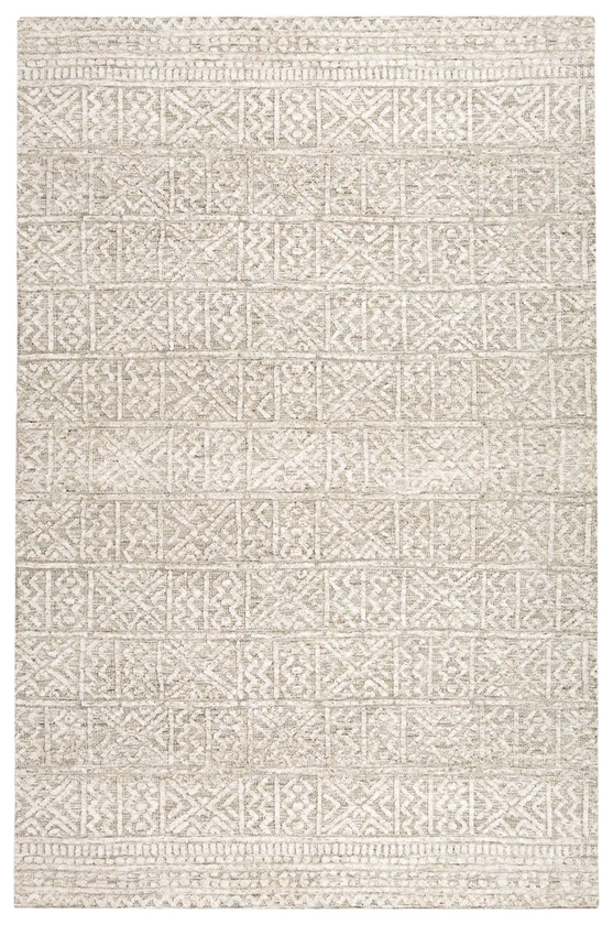 Melia Grey and Ivory Tribal Textured Rug - Miss Amara (AU)