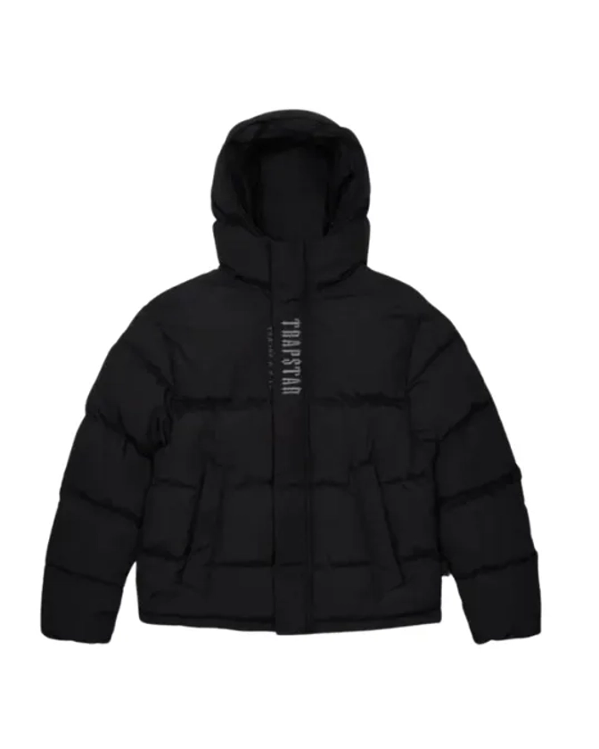 TRAPSTAR DECODED HOODED PADDED JACKET BLACK