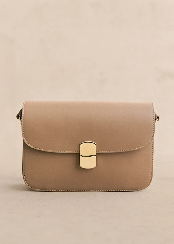 Tasche Milo Classique - Taupe glatt - Glattes Rindsleder - Sézane