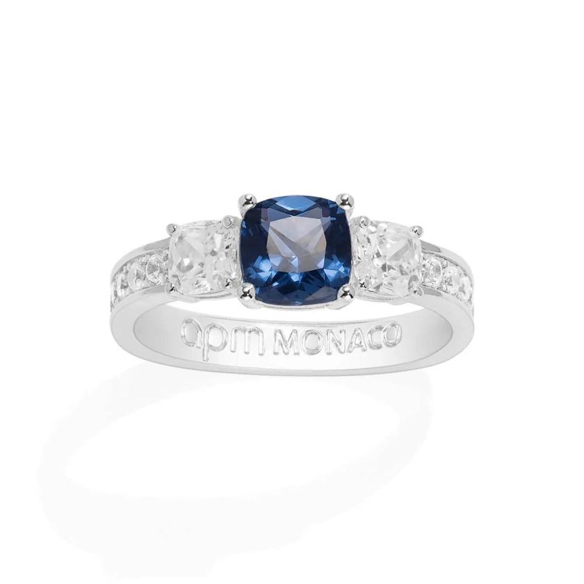 Bague Pavé Carré Bleu